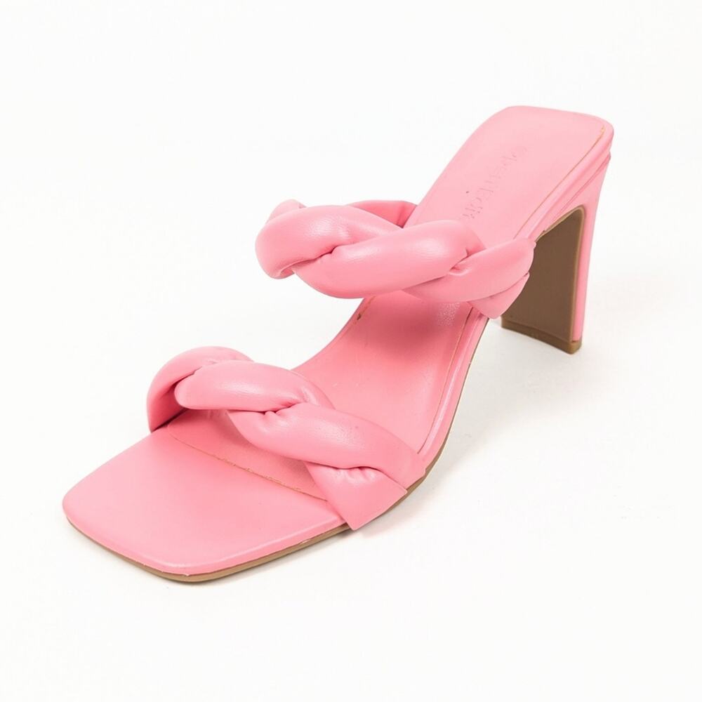 Open Edit Pink Remmy Twist Square Toe Sandals Size 7
